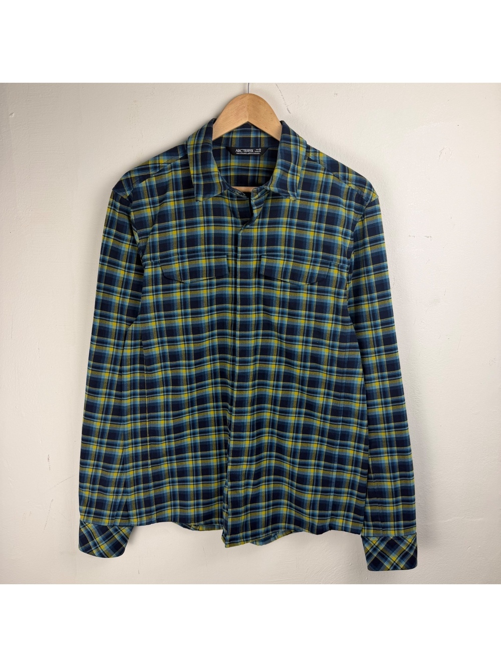 Arc'teryx Blue/Green Plaid Snap Shirt Men's Medium